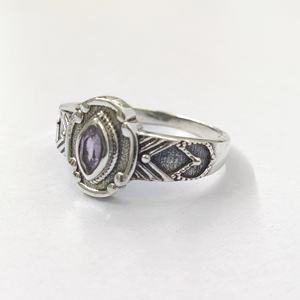 Anillo de AMATISTA, Anillo de Plata de Ley 925 con Piedra Preciosa, Colección Hecha a Mano, Anillos Finos, Joyería de Plata, Precio al por Mayor - Product Image 6