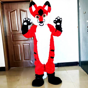 Disfraz <span class=keywords><strong>de</strong></span> Mascota <span class=keywords><strong>de</strong></span> perro zorro Lobo rojo para adultos Anime Cosplay personalizar Kits Mascotte carnaval disfraces Animal Mascotte adulto - Product Image 1