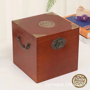 Camphor Wood Jewelry <b>Box</b> Square 24cmx32cmx11cm <b>Lockable</b> Retro Chinese Style Storage <b>Box</b> For Jewelry And Documents - Product Image 1