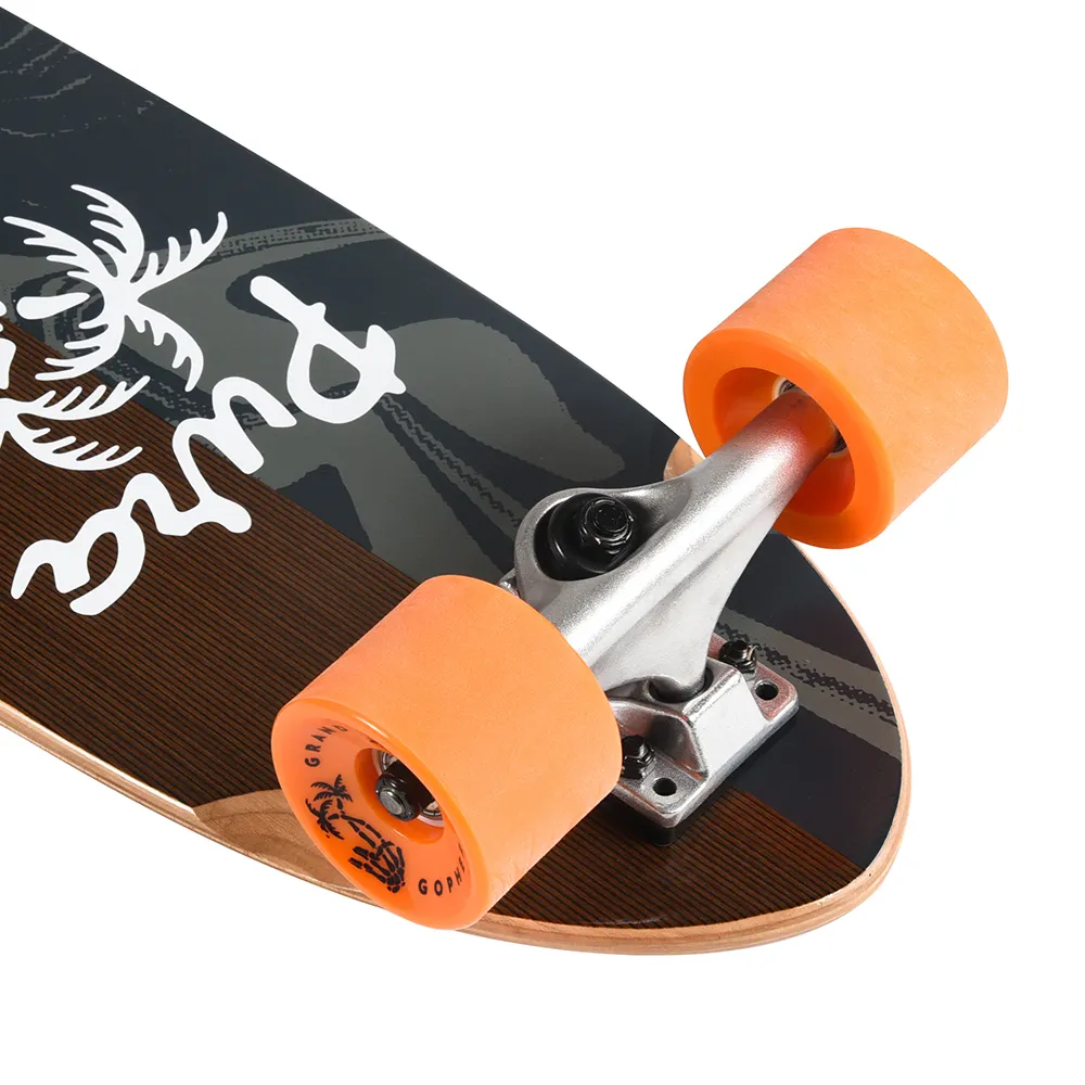 Hochwertige billige benutzer definierte 7-lagige Bambus und Ahorn Freestyle Bambus Fish Board Cruiser Longboard komplett