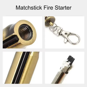 Encendedor de Queroseno Portátil Metálico con Forma de Bala y Cadena para Llaves, Encendedor de Queroseno de 10.000 Usos, Colgante Encendedor de Fuego - Product Image 3