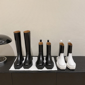 Bota de Caballero de bote largo a la moda cuero genuino suave y acogedor impermeable y resistente al desgaste aumento de altura de elevación - Product Image 3