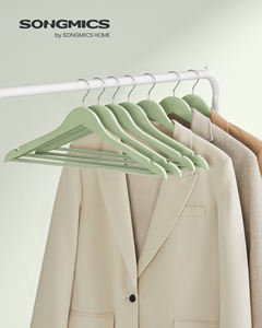 <span class=keywords><strong>SONGMICS</strong></span> Cintres multicolores avec pantalons antidérapants Cintres avec encoches pour épaules Cintres en bois - Product Image 2