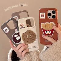 Nouvelle coque de téléphone en peluche antichoc avec motif de gâteau de dessin animé, coque de téléphone mignonne à motif alimentaire, coque de téléphone tridimensionnelle