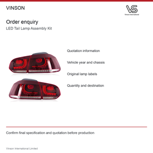 Kit de feux arrière LED pour Volkswagen Golf Mk6 2010-2013, lentille rouge, pièces de mise à niveau pour véhicule - Product Image 6