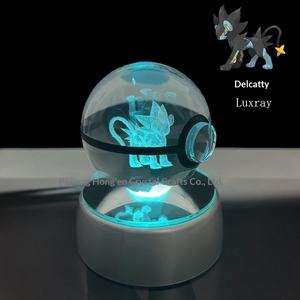 Nouvelle figurine Poké Ball lumineuse style étranger, boule de cristal Pokémon, veilleuse créative tendance, ornement lune Eevee automatique - Product Image 3