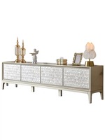 Meuble TV en bois de style américain minimaliste avec rangement, meuble de salon moderne et durable, meuble de base décoratif pour téléviseurs de 65 pouces et plus