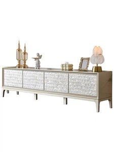 Mueble de TV minimalista estilo americano, mueble de TV moderno para sala de estar, mueble base decorativo con almacenamiento. - Product Image 3