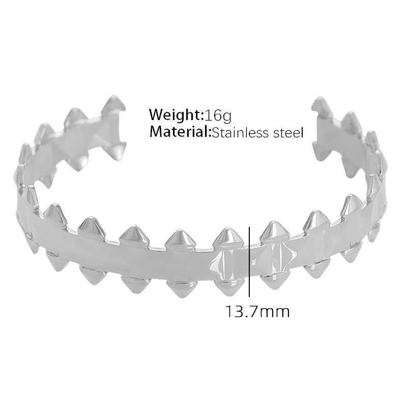 กำไลข้อมือเปิดปรับได้ สีเหล็ก รุ่น SZ29