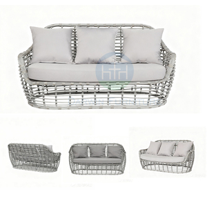 New Design Outdoor Furniture Waterproof Hotel Villa Leisure 4 Piece Semicircle <b>Rattan</b> Patio Garden Set - Product Image 6