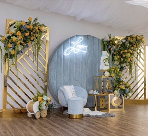 <span class=keywords><strong>Silla</strong></span> de fondo iluminada de tela <span class=keywords><strong>barata</strong></span> MONET Dorada más nueva de lujo para eventos de boda - Product Image 1