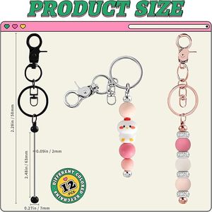 Barres de porte-clés perlables en métal vierges en vrac pour la logistique, pour la création de bijoux et de cadeaux personnalisés DIY, kit de fabrication de bijoux, en vrac, prêt à expédier - Product Image 2