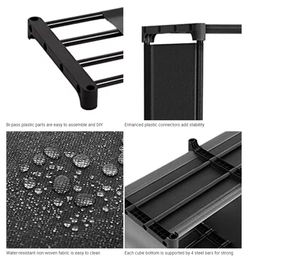 Étagère de rangement en métal portable simple à 9 cubes, étagère de rangement en acier angulaire, étagère de rangement DIY - Product Image 3