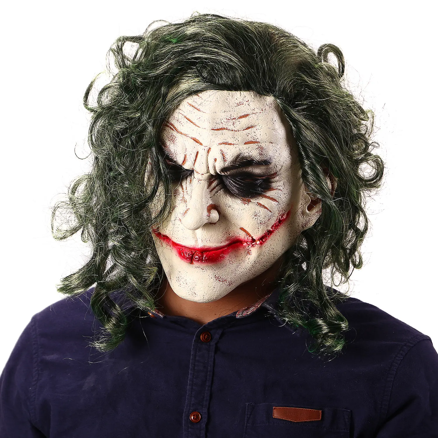 Dark Knight Joker Evil Halloween Latex Mask brughiera Ledger Latex Headgear