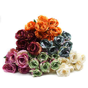 Vente en gros vrac Automne Automne Couleurs 7 têtes Faux Lavande Rose Violet Roses <span class=keywords><strong>Fleurs</strong></span> artificielles pour la décoration de centres de table à la maison - Product Image 5