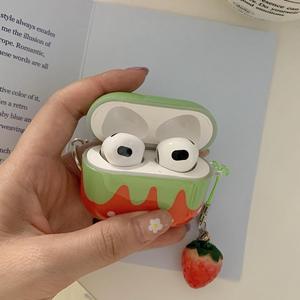 AP064 Mignon Pendentif Fraise pour <span class=keywords><strong>AirPods</strong></span> <span class=keywords><strong>Pro</strong></span> /pro2 Étui pour Écouteurs 1/2/3 Génération Cartoon Housse de Protection Convient aux Femmes - Product Image 4