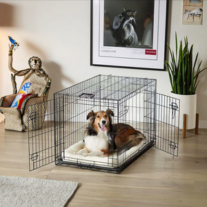 Wholesale Factory Foldable Collapsible Metal <strong>Stacked</strong> Luxury Modern Large Breed Dog <strong>Cage</strong> Steel <strong>Wire</strong> Pet Crate Portable - Product Image 3