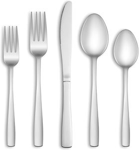 Couverts de table en acier inoxydable argenté, couverts de restaurant, couteaux, fourchettes et cuillères, ensembles de couverts - Product Image 1