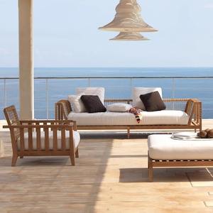 Canapé d'extérieur <span class=keywords><strong>en</strong></span> teck et rotin, vente chaude, directement de l'usine, mobilier de <span class=keywords><strong>jardin</strong></span> et de balcon très rentable - Product Image 2