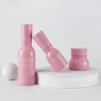 Pot de crème en verre opale 50g 40ml 120ml et bouteille en verre avec pompe à lotion pour emballage de soins de la peau cosmétique de luxe