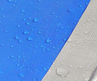 Bâche imperméable standard en polyéthylène, tissu PE imperméable argenté/bleu pour tentes de réception, bâches de bateau et couvertures de piscine