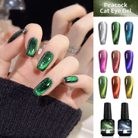 Menghe Cristal 3D aimant diamant paillettes opale paon oeil de chat gel vernis à ongles 9 couleurs paillettes gel vernis