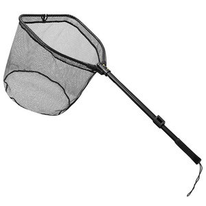 Nouveau filet de pêche triangulaire pliable rapide en alliage d'aluminium avec revêtement anti-accrocs et fonctions de pêche compétitive, noir, avec trous. - Product Image 4