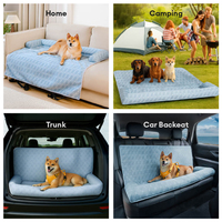 Couverture de siège arrière de sécurité de traversin de voyage de refroidissement grand lit de siège de voiture de chien bleu avec l'appui-tête-Chill Rover