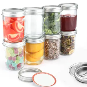 3oz 7oz Cylinder Glass Food Storage Jar Honey Jam Pickles Jar For Preserves Marmalade Jar With Tin Cap