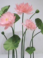 Fleurs géantes en papier de soie faites à la main, fleurs de lotus, feuilles de lotus pour décorations de scène de mariage, vitrines de magasins, installation artistique