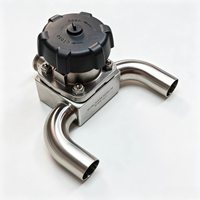 Válvula Sanitaria de Diafragma Manual de 3 Vías con Cuerpo Integrado Forjado SS316L, PTFE EPDM, Tri-Clamp, Válvula Higiénica para Alimentos y Farmacéutica