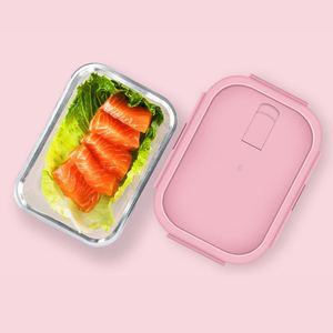 Boîtes de préparation de repas en verre borosilicate divisées, boîte de conservation alimentaire en verre hermétique et anti-fuite avec couvercle ventilé pour micro-ondes et congélateur - Product Image 1