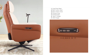 เก้าอี้ปรับนอนสไตล์ร่วมสมัยดีไซน์ตามหลักสรีรศาสตร์คุณสมบัติการนวดสำหรับโรงแรมห้องนอนอพาร์ทเมนต์เฟอร์นิเจอร์ที่นั่งผู้นำ - Product Image 4