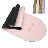 Tapis de yoga ovale en caoutchouc naturel PU avec logo personnalisé OEM, antidérapant, écologique, épaisseur 5 mm, longueur 183 cm, pour yoga, pilates et fitness, vente chaude 2026