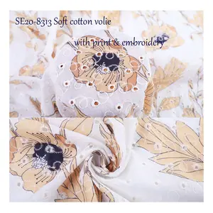 Tissu brodé <span class=keywords><strong>2021</strong></span> coton pour femmes, nouvelle mode, imprimé Floral, vêtement d'<span class=keywords><strong>été</strong></span> et de printemps, collection 100% - Product Image 1