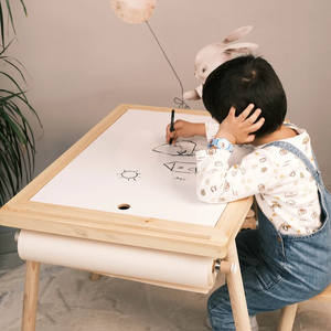 Table montessori table de jeux montessori table à dessin et chaise en bois pour enfants - Product Image 5