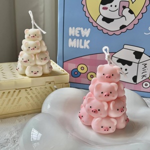 Moule à bougie en résine en forme de cochon, moule en silicone 3D DIY pour animaux mignons, pour décoration intérieure, moule à bougie parfumée - Product Image 2