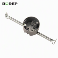Boîtier de jonction rond en plastique BAREP SN20WCG homologué ETL, 1 poste, ignifuge UL94 V0, pour interrupteur et prise standard US, gris