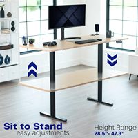 Bureau debout électrique ergonomique pour le bureau et la maison, cadre de bureau debout réglable en hauteur électrique à double moteur