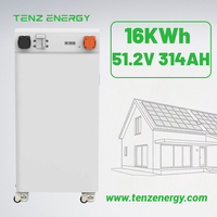 Baterai LiFePO4 16kWh Tipe Lantai Beroda untuk Penyimpanan Energi Cadangan Surya Rumah dan Usaha Kecil, Produsen Cina