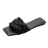 Sandales plates en perles pour femmes, style français, tressées, à bout ouvert, tendance, décontractées, à talon plat, pour l'extérieur