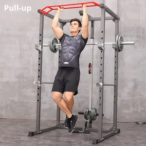 Attrezzatura per Palestra Domestica Trainer Multifunzionale Macchina Smith Fitness Power Cage Multi-Cavo Rack per Squat con Cavo Lat Pull e Crossover - Product Image 1
