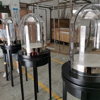 Vitrine à bijoux sphérique de luxe sur mesure avec éclairage LED, présentoir à bijoux en verre personnalisé unique pour la conception de boutiques