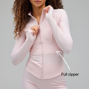 Slim Fit <b>Workout</b> <b>Jacket</b> Women's Full Zip Fitness Yoga <b>Jacket</b> With Thumb Hole - Product Image 1