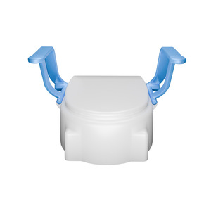 Rehausseur de toilette avec accoudoirs bleu, siège rond antidérapant non électrique pour personnes âgées et femmes enceintes - Product Image 4