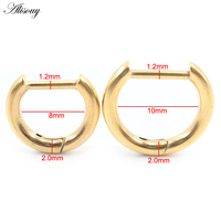 2 Paires de Boucles d'Oreilles Créoles Articulées en Titane Unisexe en Forme de D pour Femmes et Hommes, Bijoux de Piercing pour Tragus, Cartilage, Hélix