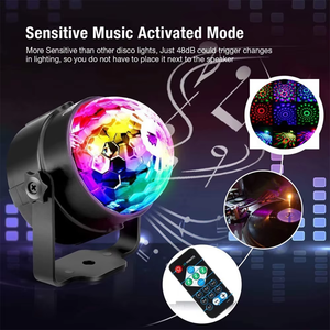 Venta al por mayor de fábrica: Mini bola de luz láser LED universal para discoteca con cambio de color y control remoto - Product Image 4