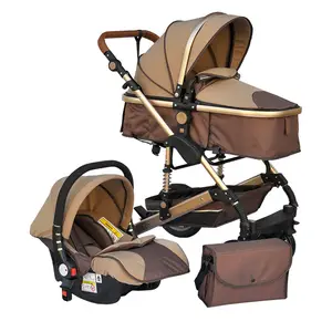 High Landscape Newborn Carry Cot And Carseat Luxury Stroller Set Travel System Pram Baby Stroller 3 In 1