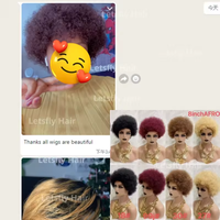 Promo Wig Afro Pendek Keriting Kinky USD10 Dengan Poni Hitam Rambut Asli Alami untuk Wanita Wig Bob