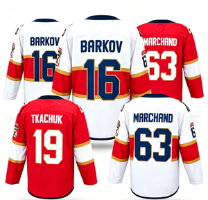 เสื้อฮอกกี้น้ำแข็ง # 3 โจนส์/ # 16 บาร์คอฟ/ # 19 ตากัตชุก/ # 9 เบนเน็ตต์/ # 63 มาร์ชองด์/ # 72 บอบรอฟสกี้กางเกงขาสั้นพิมพ์ลายแบบกำหนดเองระบายอากาศได้ 100% - Product Image 1